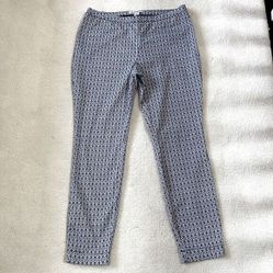 Tommy Bahama Womens Blue &amp; White Pants Size10 with side zipper  