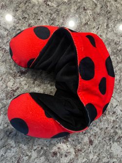 Ladybug Travel Neck Pillow With Hood