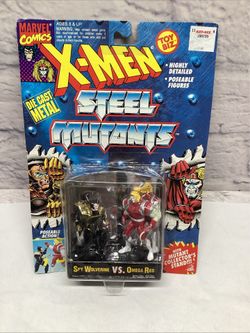 X-MEN STEEL MUTANTS: SPY WOLVERINE VS OMEGA RED DIE CAST METAL UNOPENED TOY BIZ