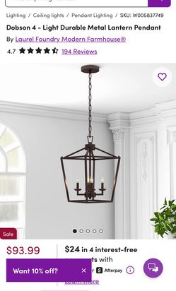 Dobson 4 - Light Durable Metal Lantern Pendant