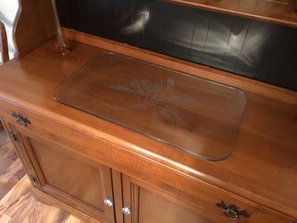 Large glass serving tray antique