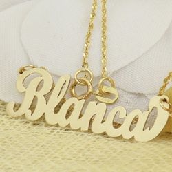 10k Gold Name Plate Necklace