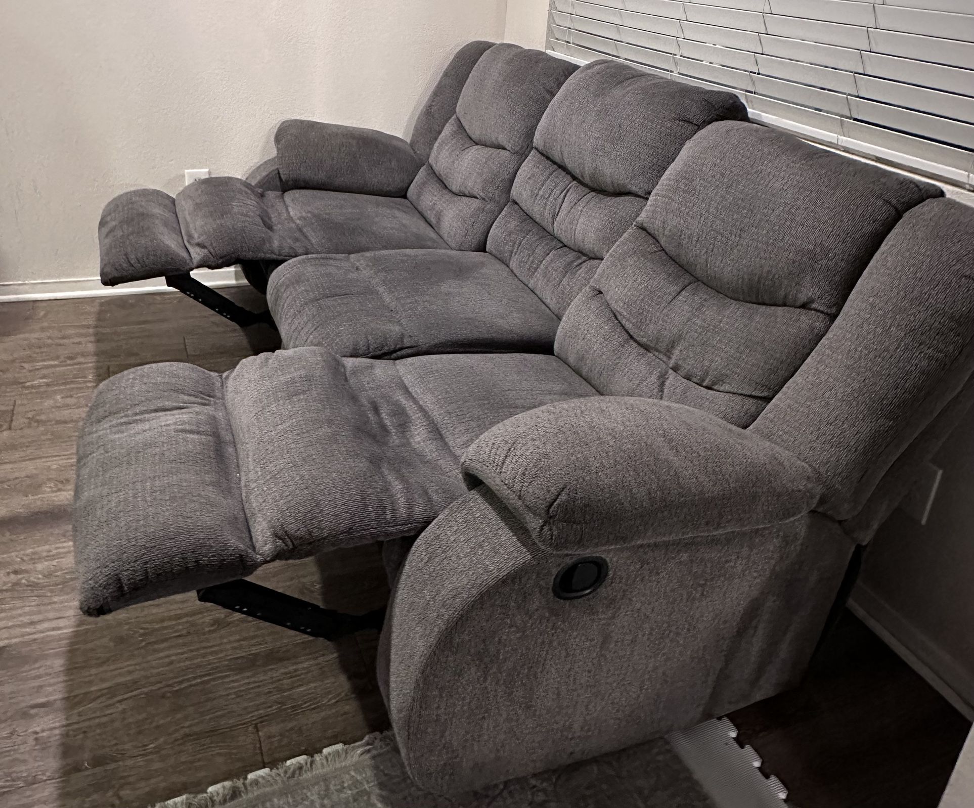 Plush Reclining Sofa + Loveseat Set–GREAT Condition-MUST SELL ASAP!