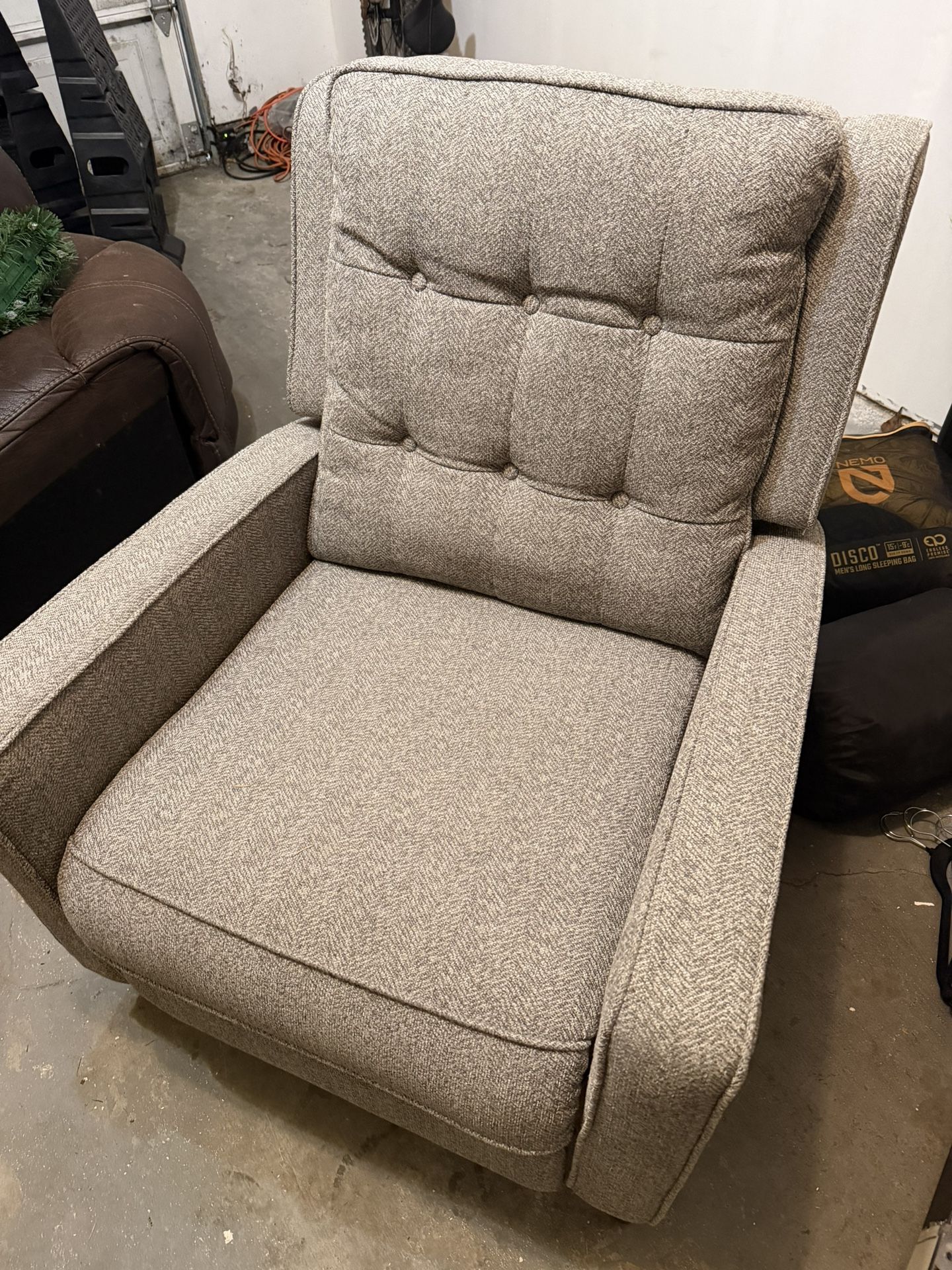 Grey Fabric Reclining Chair 