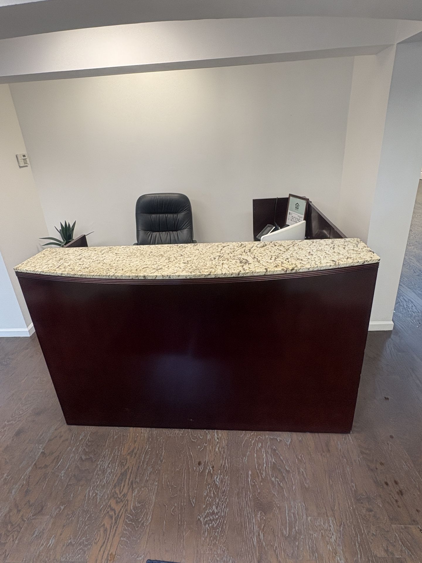 Reception Desk with Granite Countertop – Very Good Condition $750 OBO