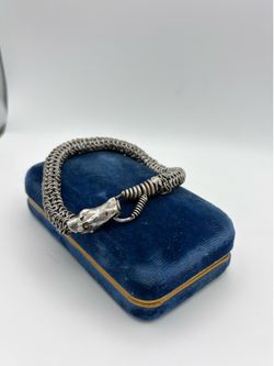 Vintage Sterling Silver Snake Link Braclet