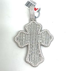 925 Sterling Silver CZ Floral Cross Pendant 16.40g 199331/12