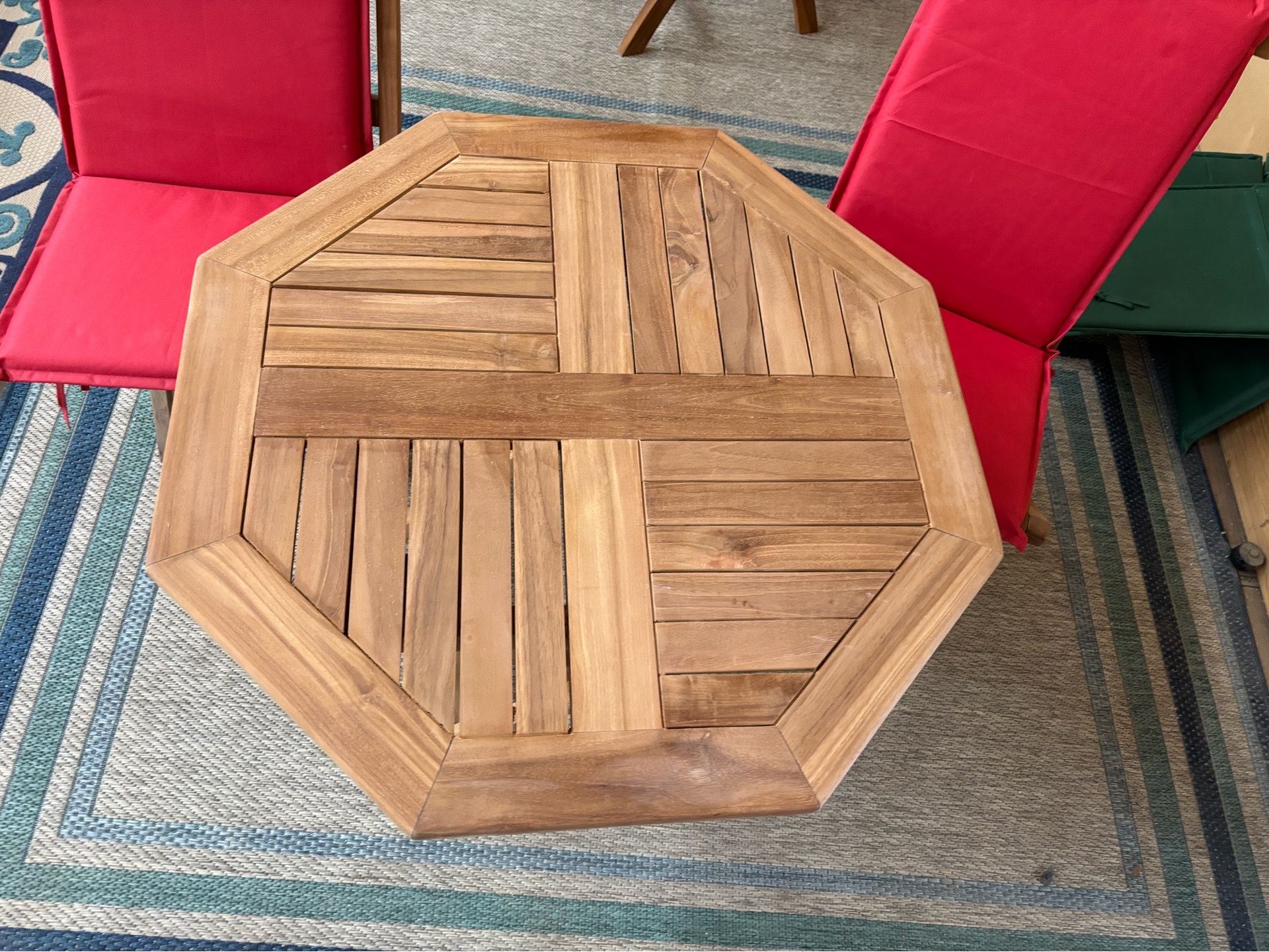 New teak patio dining bistro table