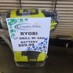 Ryobi 1/2" Drill With Battery 