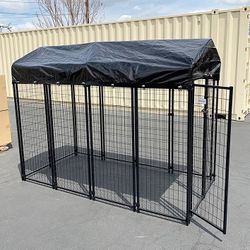 (NEW) $290 Large Heavy Duty Kennel with Cover Dog Cage Crate Pet Playpen (8’L x 4’W x 6’H)