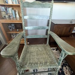Vintage ladder-back rocking chair