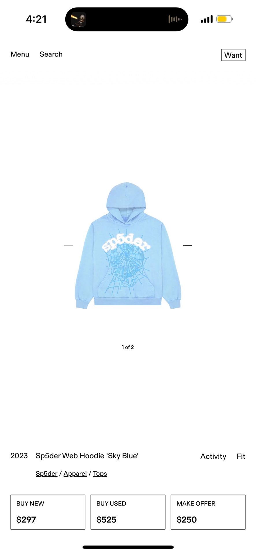 Sp5der Hoodie Sky Blue