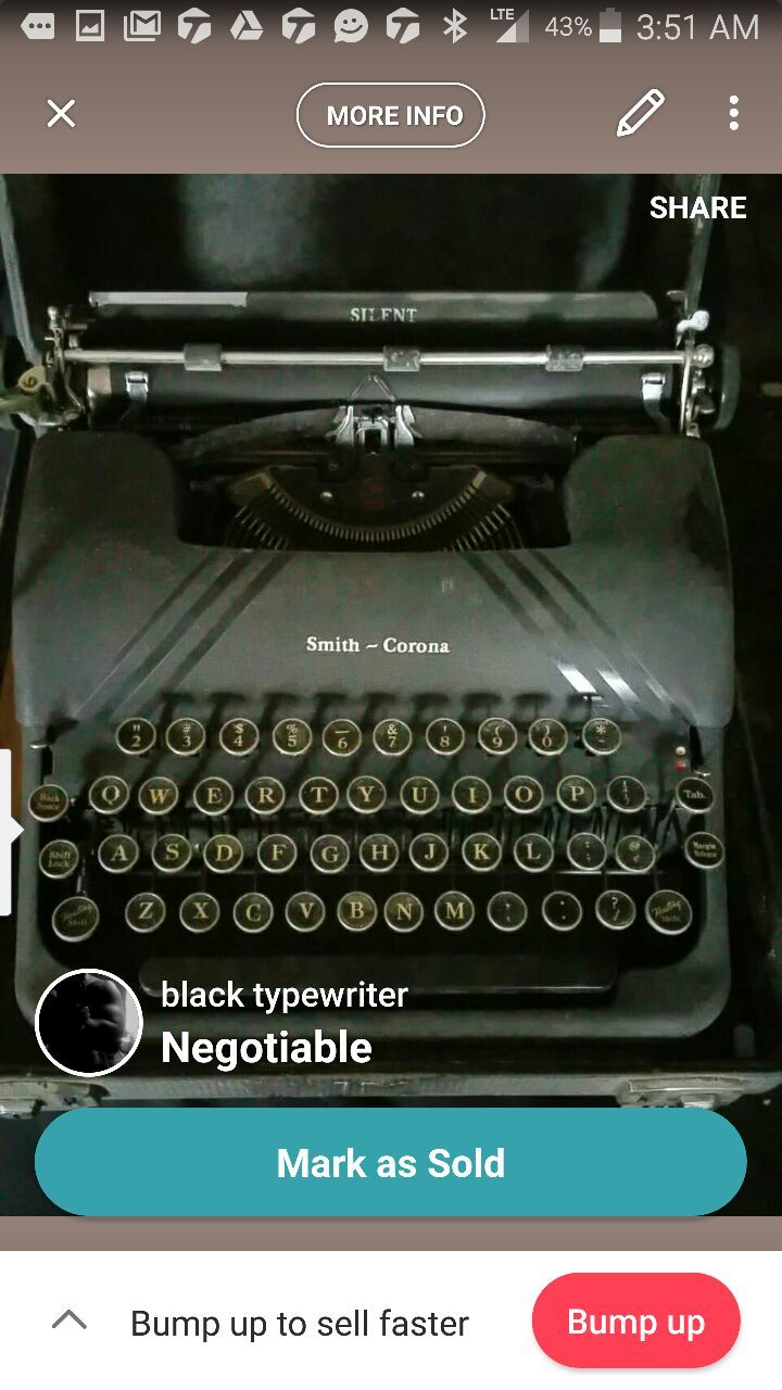 Old typewriter negotiable