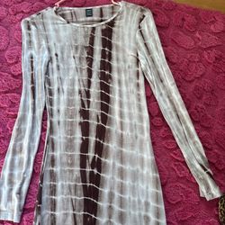 SHEIN Brown Tie Dye Dress 
