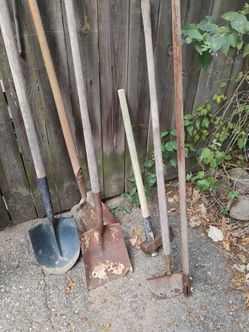 Six assorted yard and garden tools all for $15