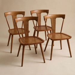 Set of 4 Mid-Century Wood Dining Chairs