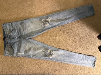 * SIZE 32 Distressed Jeans – Purple & Blue – NEED GONE TODAY