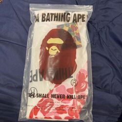 Bape White Tee Pink Camo Ape