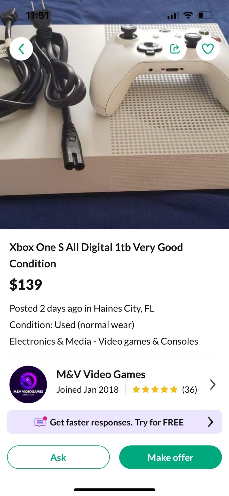 Xbox One S Great Condition 