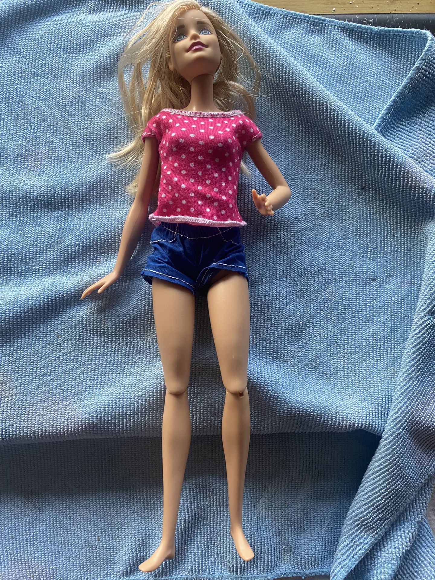 Barbie Fashion Doll 2013 Mattel, Polka Dot Top Denim Shorts