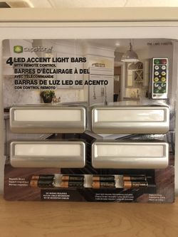 4 LED accent light bars with batteries .
