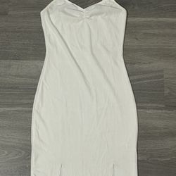 White ribbed midi dress #mididress