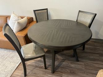 Gray dining table 5 piece set