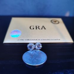 925 Sterling Silver 2ct Moissanite Earrings