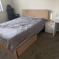 Wooden Bed Perfect Condition With Table 