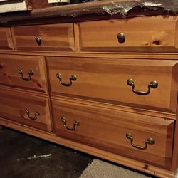 Open Home Oak Dresser & Mirror