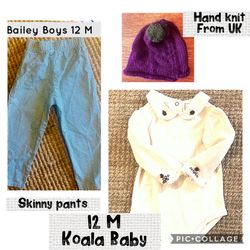 12 Month, Girls, Pants, Hat, Onesie, Brands Hand knit, Bailey Boys, Koala Baby
