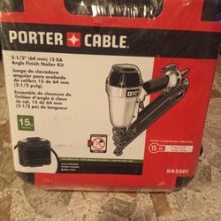 Two And A Half Inch 15 Gauge Angle Finish Nailer Kit By Porter Cable Brand New In The Box