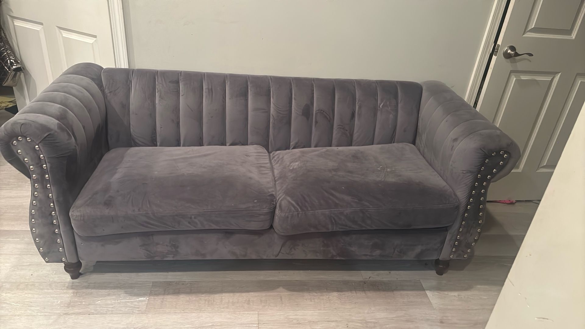 Grey Modern 2 Cushion Sofa