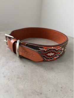 Sambboho Handcrafted Leather Dog Collar 20-22” Large - Retails $110