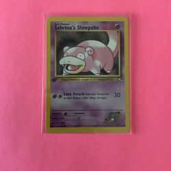 1st Edition Sabrina’s Slowpoke 95/132 Pokemon Card from Gym Heroes 