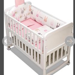 Baby Crib 6-in-1 Convertible Baby Crib,