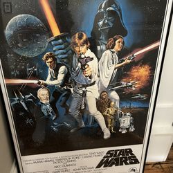 STARS WARS Episode IV 1977/1993  ORIGINAL POSTER  ONE SHEET Framed 