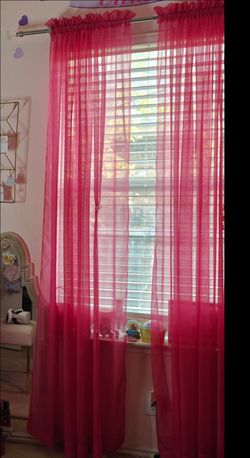 Pink sheer curtains