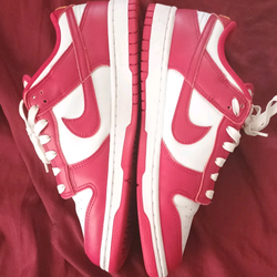 Nike Dunk Low Red White Men's Low Top Lace Up Athletic Sneakers Retro