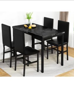 Black Kitchen Table and Chairs for 4