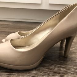 Women’s Nude Open-Toe Heels – Size 7M 