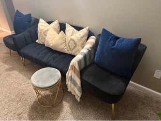 Love seat , chair and  decorative stool