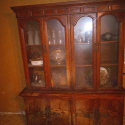 Antique China cabinet With China Dishes
