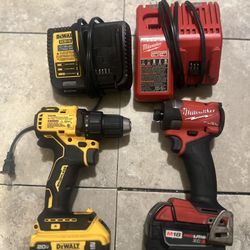 Milwaukee And DEWALT Drills