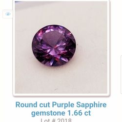 Round Cut Purple Sapphire Gemstone 