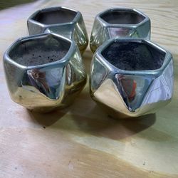 Geometric Gold Planters