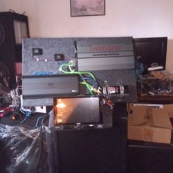 75.00power Acoustic 2 Channel Amp And 4 Channel Amp Battery Cap 10 Inch Jensen Apple Car Play Radio And Xm Radio 