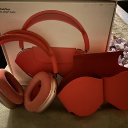 Apple AirPods Max Wireless Over-Ear Headphones - Pink with Red A2096 
