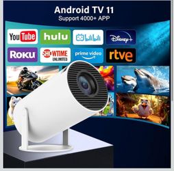 New Mini Projector, Support 4K 1080P Proyector, Portable Projector with WIFI6 and 5.2 Bluetooth, Android 11, 160 ANSI Lumens, 210° Rotatable, Auto Key