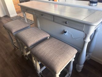 Solid Wood Sofa Table and Stool Set